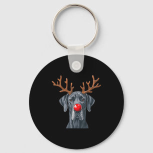 Reindeer Great Dane Christmas Great Dane Dog Mom D Key Ring