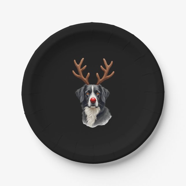 Reindeer Great Dane Christmas Great Dane Dog Mom D Paper Plate (Front)
