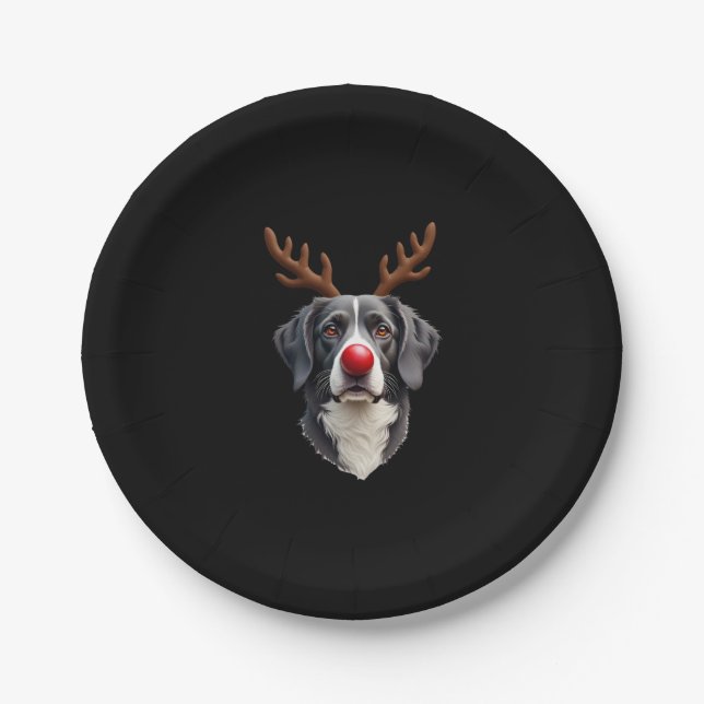 Reindeer Great Dane Christmas Great Dane Dog Mom D Paper Plate (Front)