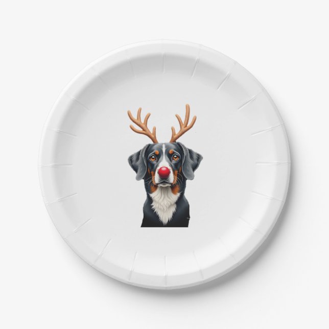 Reindeer Great Dane Christmas Great Dane Dog Mom D Paper Plate (Front)