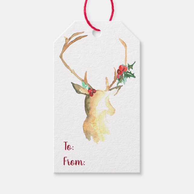 Reindeer Hang Tang Gift Tags (Front)