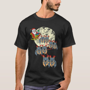 Reindeer Heeler Santa Christmas Animal Cattle Dog T-Shirt
