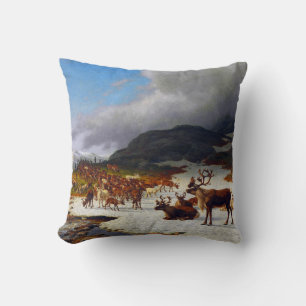 Reindeer Herd in the Mountains North of Røros Cushion