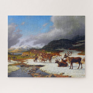 Reindeer Herd in the Mountains North of Røros  Jigsaw Puzzle