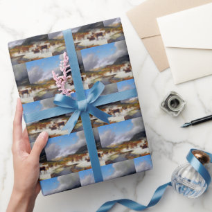 Reindeer Herd in the Mountains North of Røros Wrapping Paper