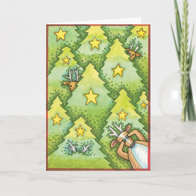 Reindeer Hide and Seek Christmas Card (Front)