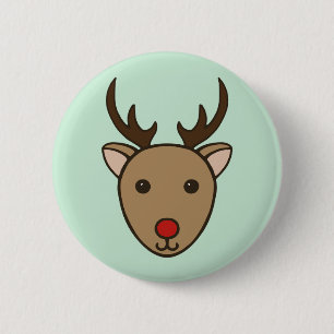 Reindeer Holiday Button 