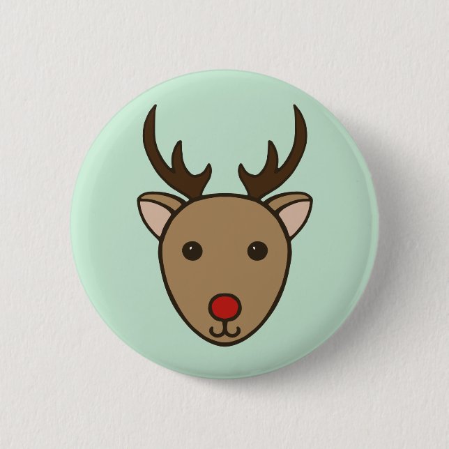 Reindeer Holiday Button  (Front)