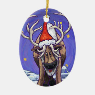 Reindeer Holiday Ceramic Tree Decoration