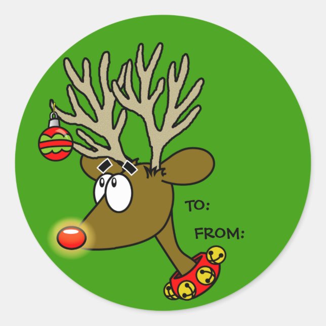 Reindeer Holiday Gift Stickers (Front)