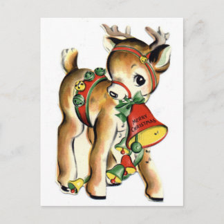 Reindeer Holiday Postcard
