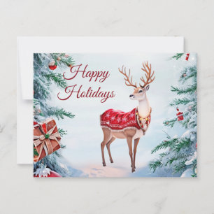Reindeer Holiday Postcard