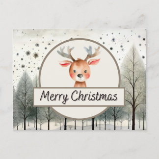Reindeer Holiday Postcard