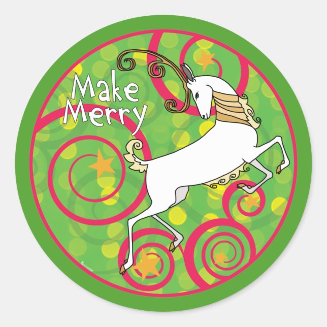 Reindeer Holiday Sticker (Front)