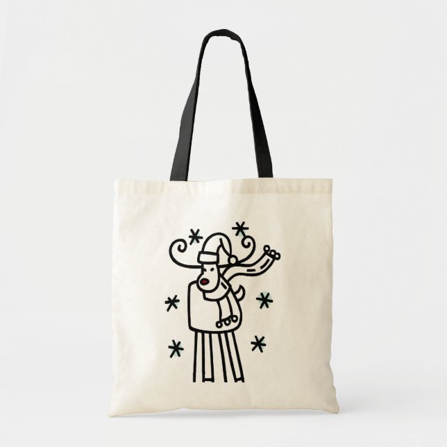 Reindeer Holiday Tote Bag (Front)