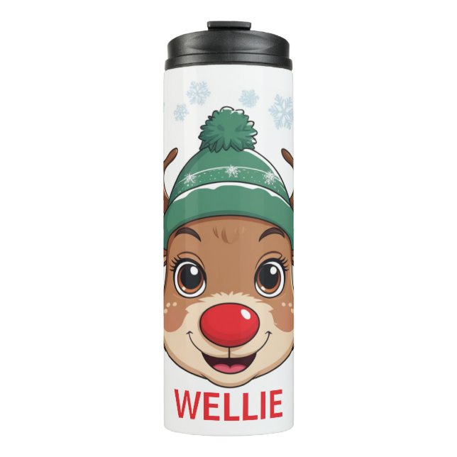 Reindeer Holiday Tumblr – Festive Boys Gift Idea" Thermal Tumbler (Front)