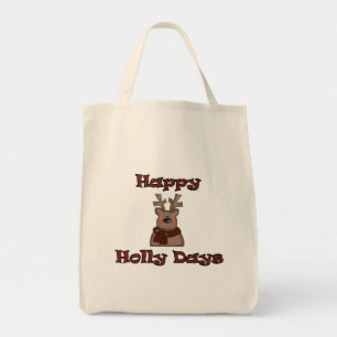 Reindeer Holly Days Tshirts and Gifts Tote Bag