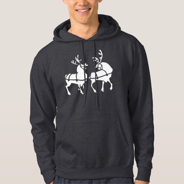 Reindeer Hoodie Sweatshirt Christmas Sweatshirts (Front)