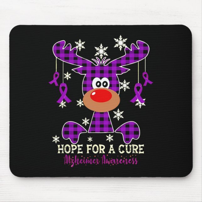 Reindeer Hope For A Cure Heimerheimer Awareness  Mouse Mat (Front)