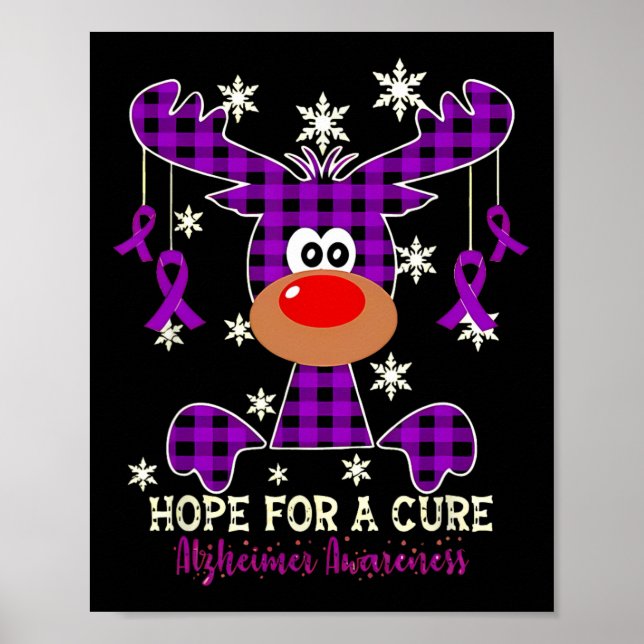 Reindeer Hope For A Cure Heimerheimer Awareness  Poster (Front)