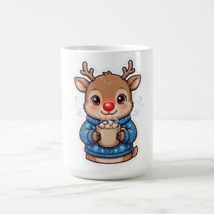 Reindeer Hot Cocoa Christmas Coffee Mug