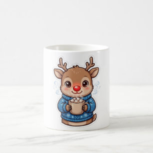 Reindeer Hot Cocoa Christmas Coffee Mug