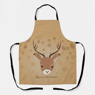 reindeer Illustration on a brown background Apron