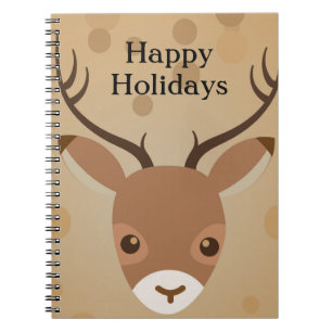 reindeer Illustration on a brown background  Notebook