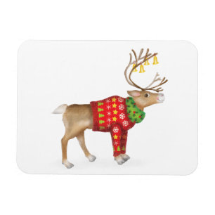 Reindeer in festive Christmas jumper magnet