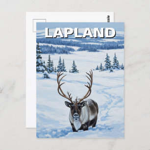 Reindeer in Lapland Finland Travel Postcard