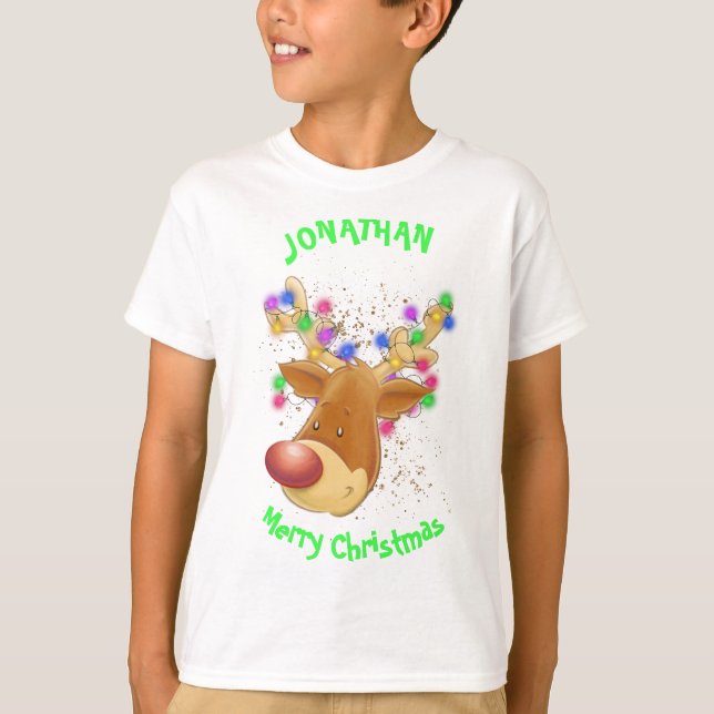 Reindeer in lights custom T-Shirt (Front)