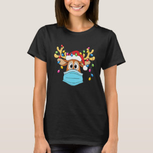 Reindeer In Mask  Womens Christmas T-Shirt