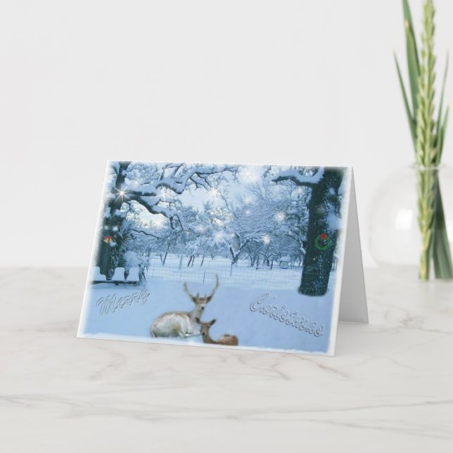 Reindeer in Snow Card (Front)