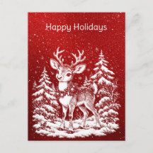 Reindeer in Snowy Forest