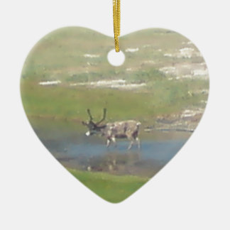 reindeer in summer ceramic tree decoration