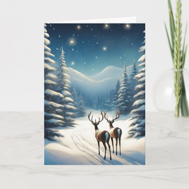 Reindeer in the Snow Card (Front)