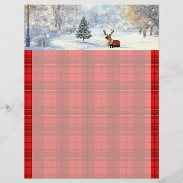 Reindeer in the winter custom letterhead (Front)