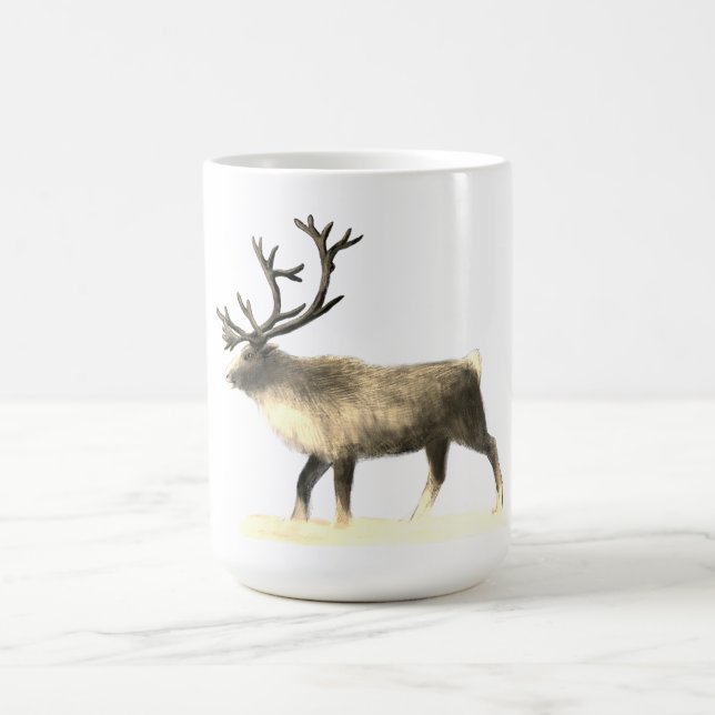 Reindeer in winter day coffee mug (Center)