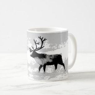 Reindeer in winter day  coffee mug