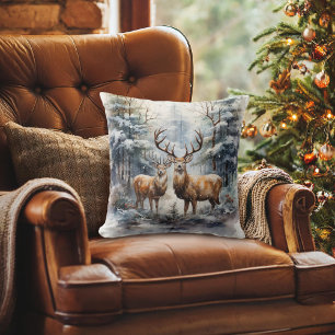 Reindeer in Winter Wonderland Cushion