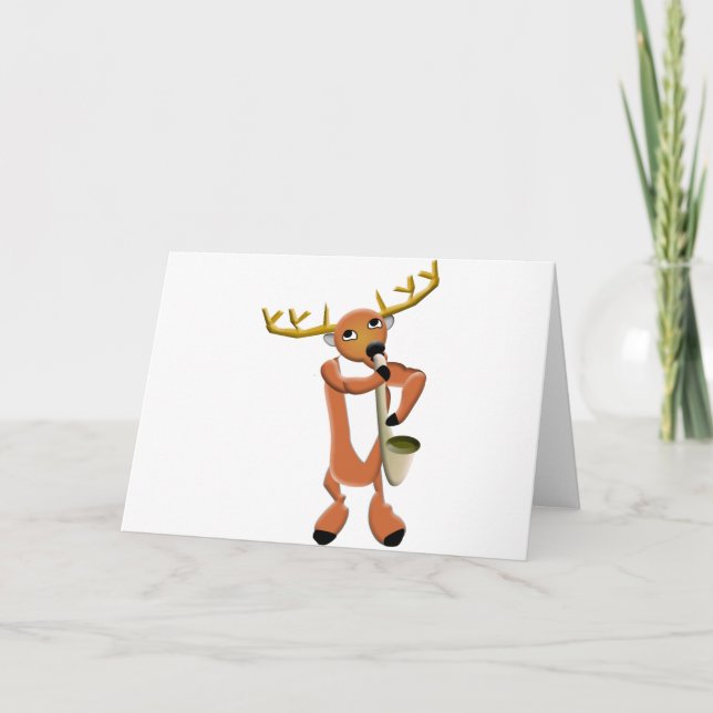 Reindeer Jazz Holiday Card (Front)