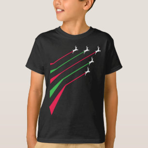 Reindeer jets patriotic stripe red and green merry T-Shirt