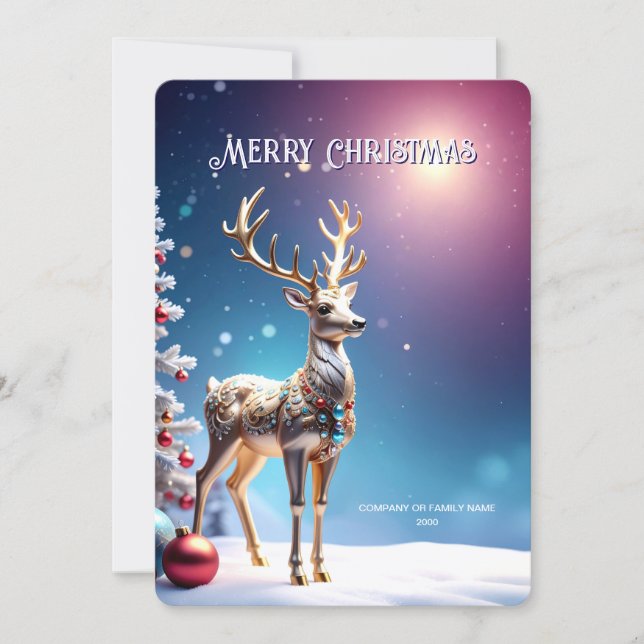 Reindeer Jewels Christmas Holiday Card (Front)