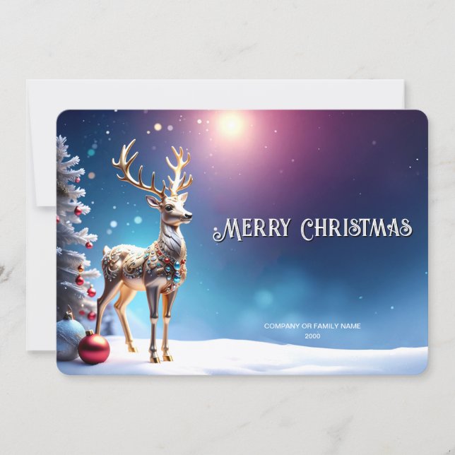 Reindeer Jewels Christmas Holiday Card (Front)