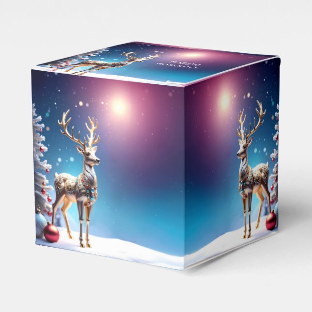 Reindeer Jewels Christmas Holiday Favour Box (Front Side)
