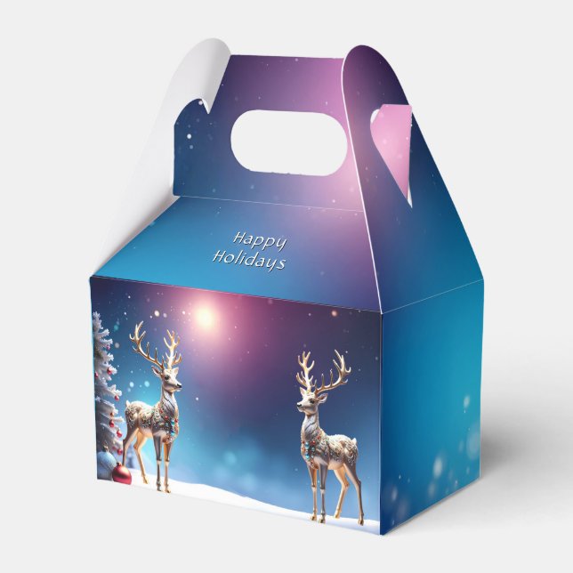 Reindeer Jewels Christmas Holiday Gift Box (Front Side)