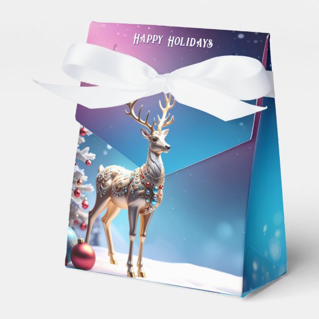 Reindeer Jewels Christmas Holiday Gift Box (Front Side)