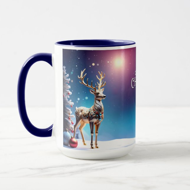 Reindeer Jewels Christmas Holiday Mug (Left)