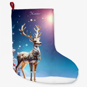Reindeer Jewels Christmas Holiday Stocking