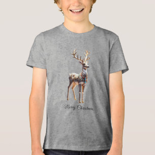 Reindeer Jewels Christmas Holiday Tri-Blend Shirt